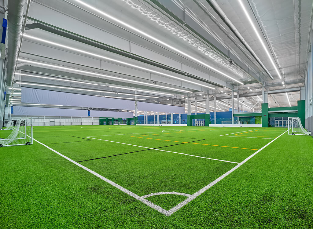 Full indoor turf field at the Kearney SportsPlex